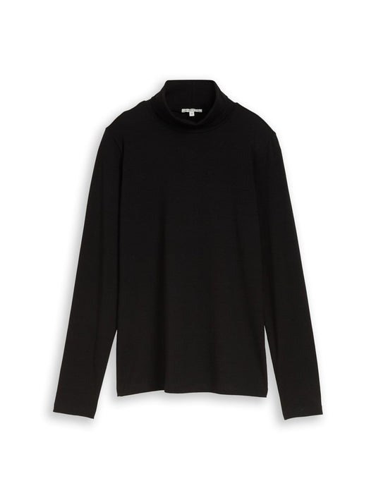 1052942 TOM TAILOR wmn - Basic Rollkragenshirt 14482 deep black
