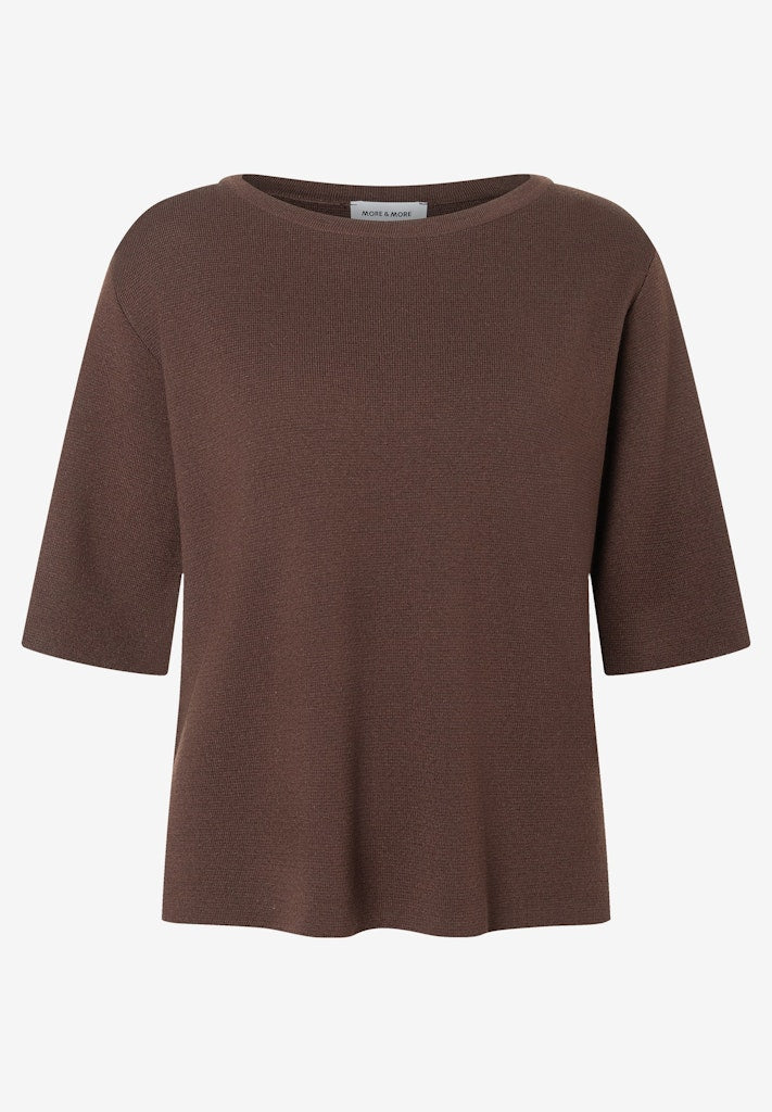 61911478 MORE&MORE - Boxy Milano Knit T-Shirt 0279 espresso brown
