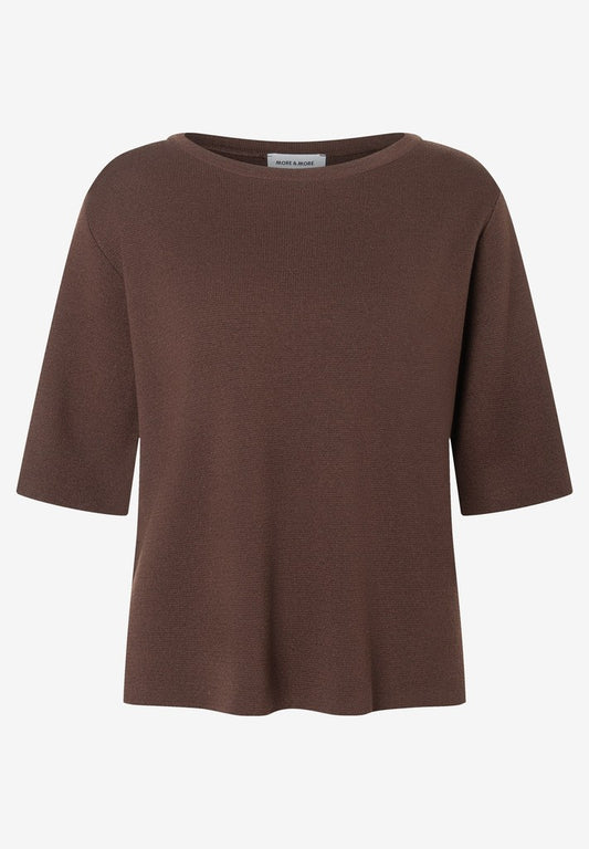 61911478 MORE&MORE - Boxy Milano Knit T-Shirt 0279 espresso brown