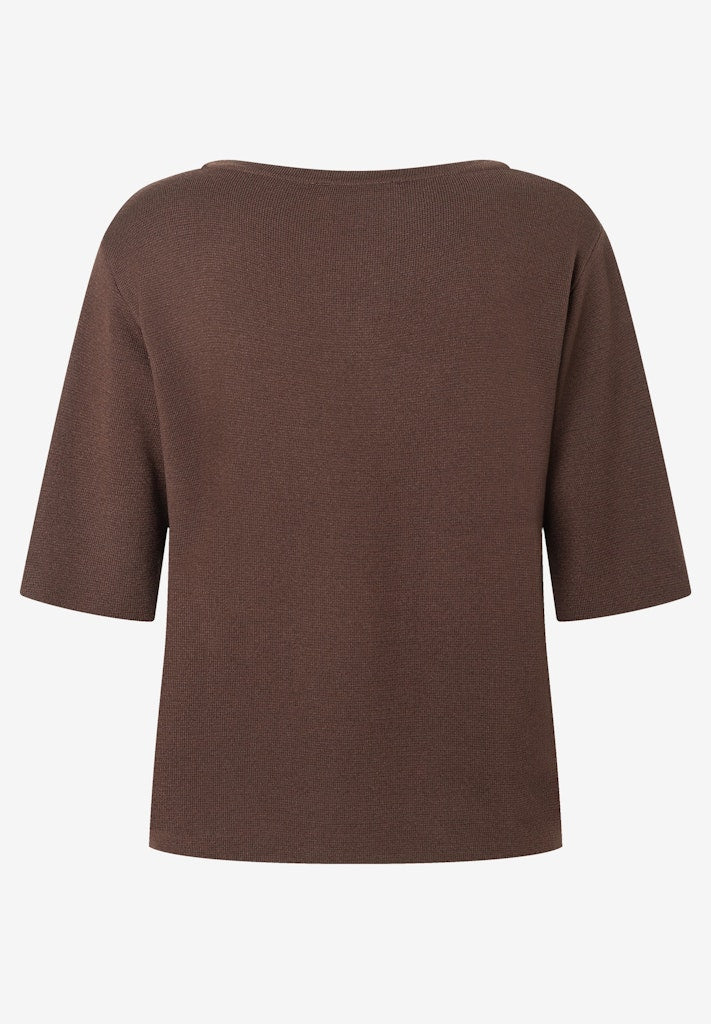 61911478 MORE&MORE - Boxy Milano Knit T-Shirt 0279 espresso brown