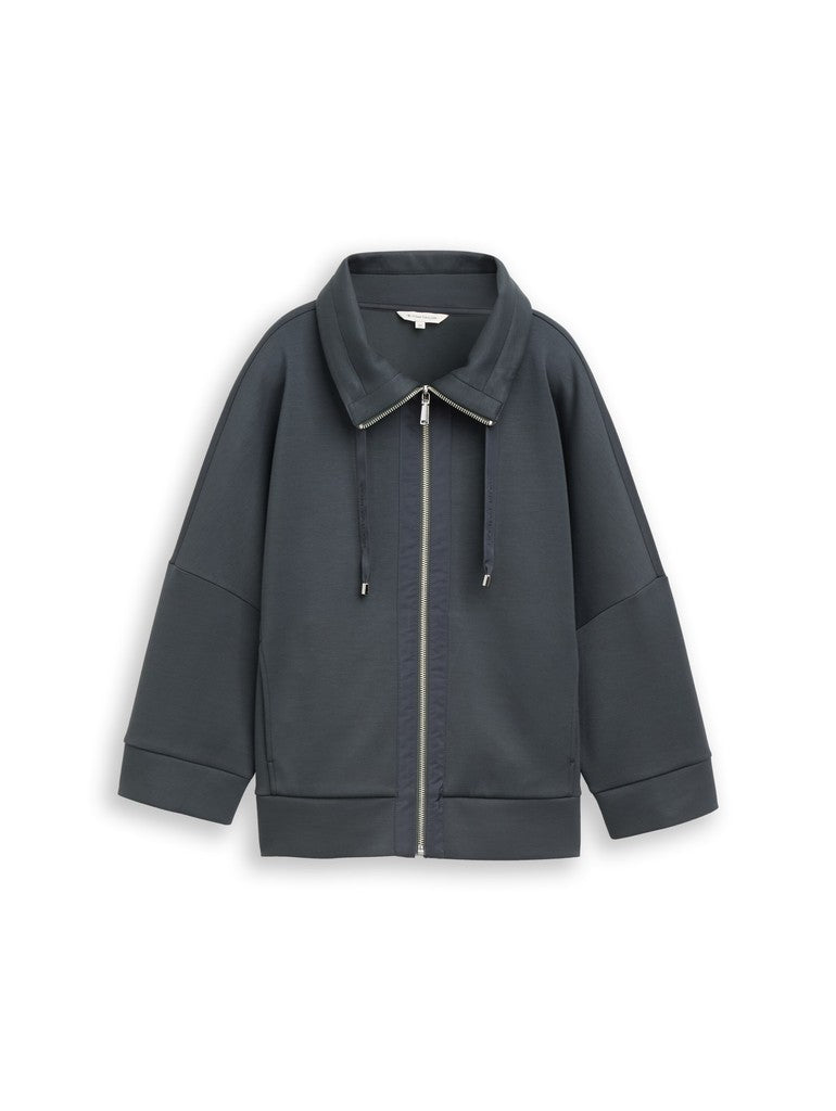 1047715 TOM TAILOR wmn - Scuba Sweatjacke 14406 deep dark olive