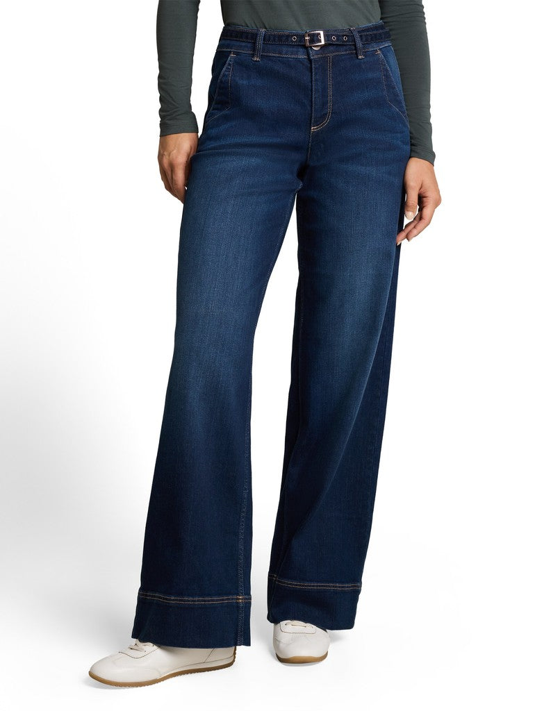 1052204 LUNA - TOM TAILOR wmn - WideLeg Jeans 10114 Clean Dark Stone Blue Denim