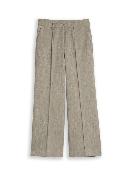 1052985 TOM TAILOR wmn - Wide Leg Hose mit Fischgrätmuster 40861 gravel beige herringbone