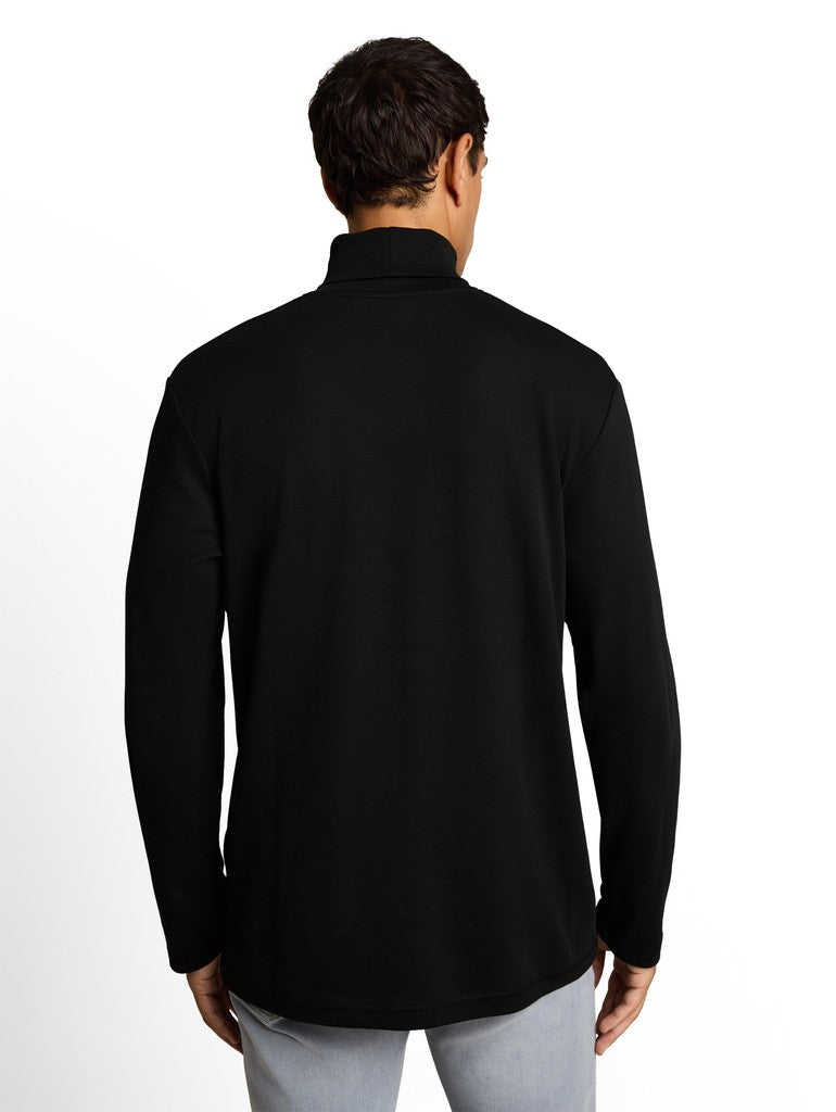1052714 TOM TAILOR men - Rollkragenshirt mit Logo-Print 29999 black