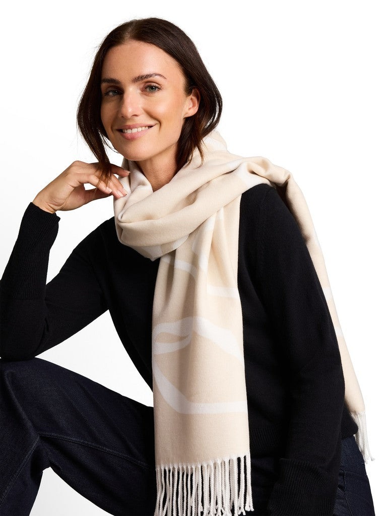 1052820 TOM TAILOR wmn - Schal mit Blumenmuster 41019 big abstract off white flower