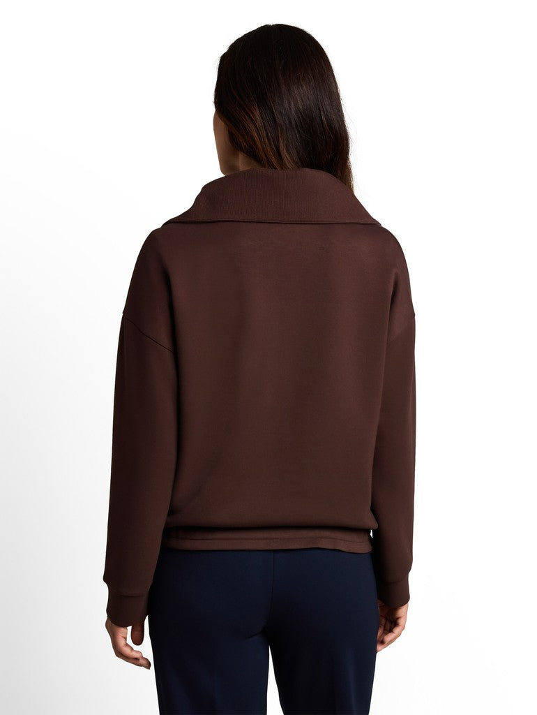 1052927 TOM TAILOR wmn - Troyer Sweatshirt aus Scuba 13234 java dark brown