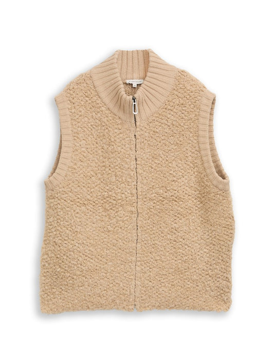 1052800 TOM TAILOR wmn - Bouclé Pullunder mit Reißverschluss 40523 gravel beige melange
