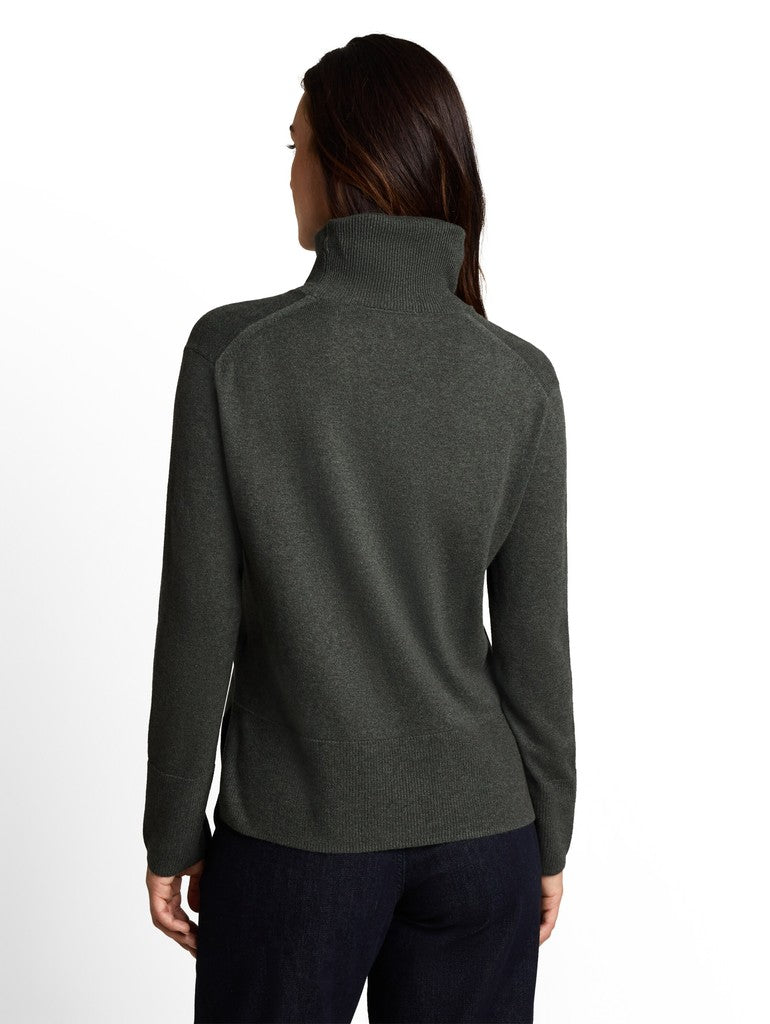 1053394 TOM TAILOR wmn - Rollkragenpullover mit Kaschmir-Anteil 40729 dark olive melange