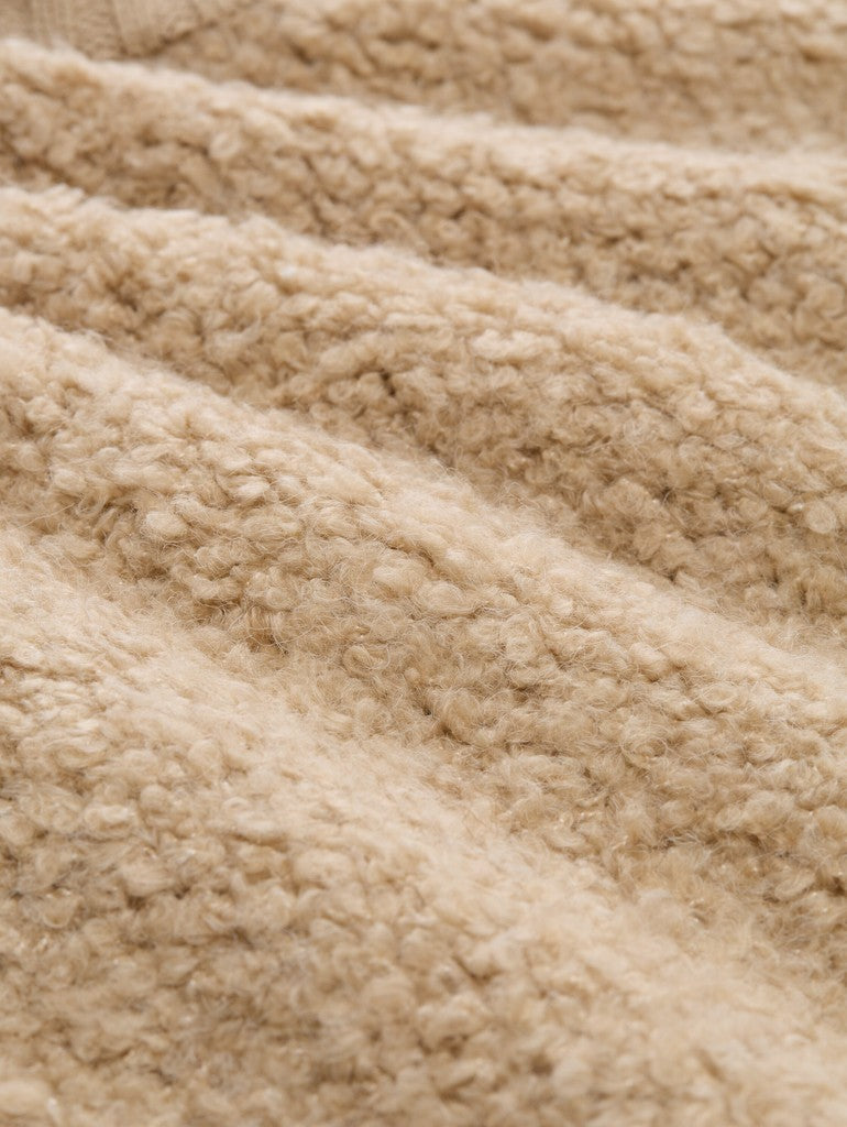 1052800 TOM TAILOR wmn - Bouclé Pullunder mit Reißverschluss 40523 gravel beige melange