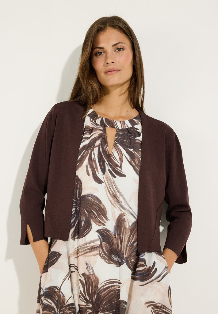 61051205 MORE&MORE - Knitted Bolero 0286 cool chocolate