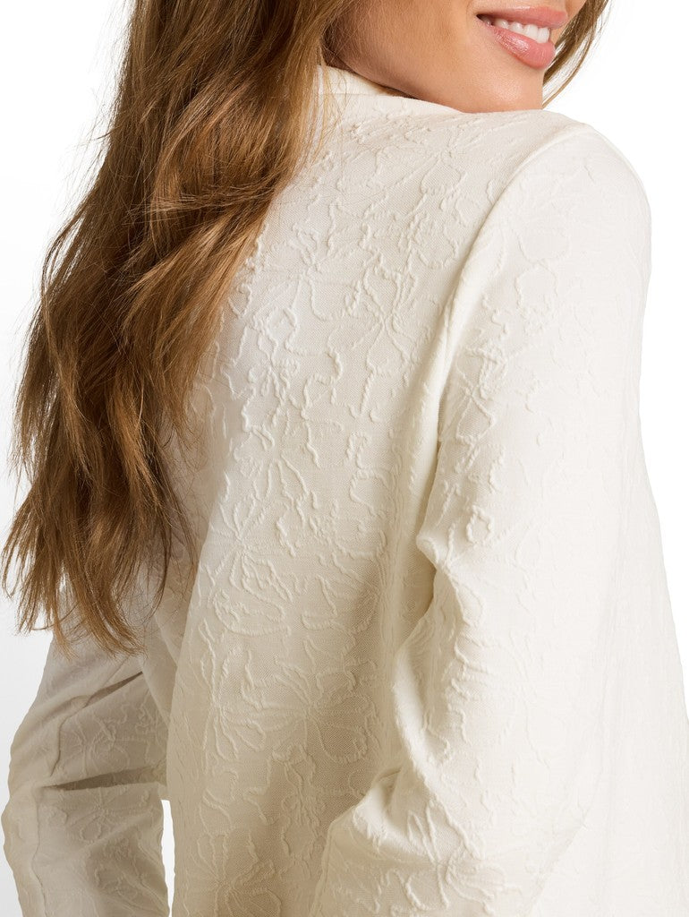 1052932 TOM TAILOR wmn - Jacquard Sweatshirt mit Blumenmuster 10315 whisper white