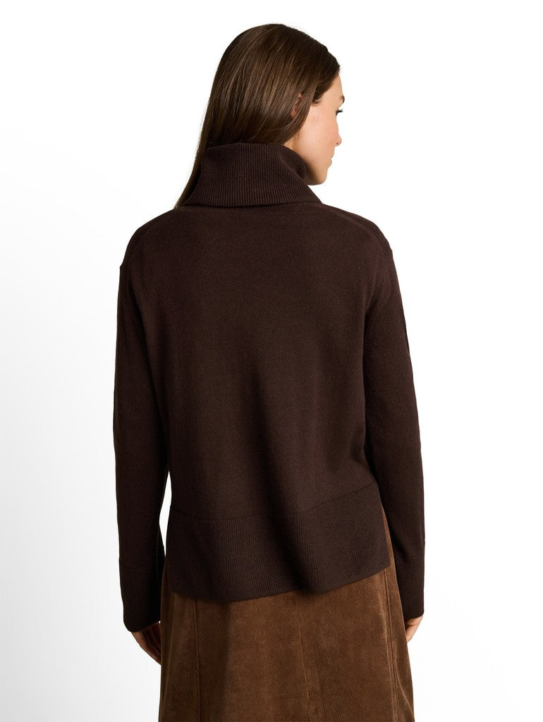 1053394 TOM TAILOR wmn - Rollkragenpullover mit Kaschmir-Anteil 28343 java dark brown melange