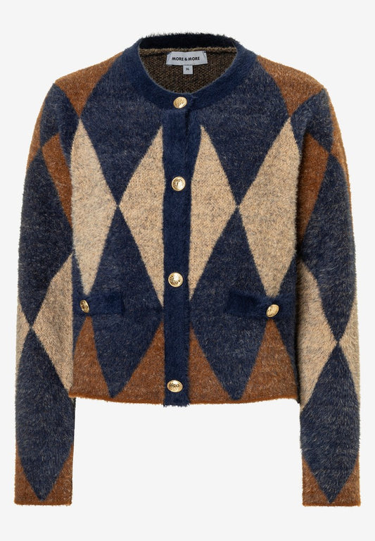 61081259 MORE&MORE - Argyle Cardigan 3350 argyle knit