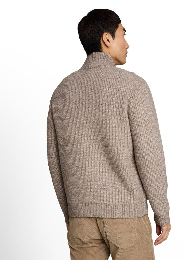 1053107 TOM TAILOR men - Strickjacke mit Wollanteil 10368 driftwood taupe melangé
