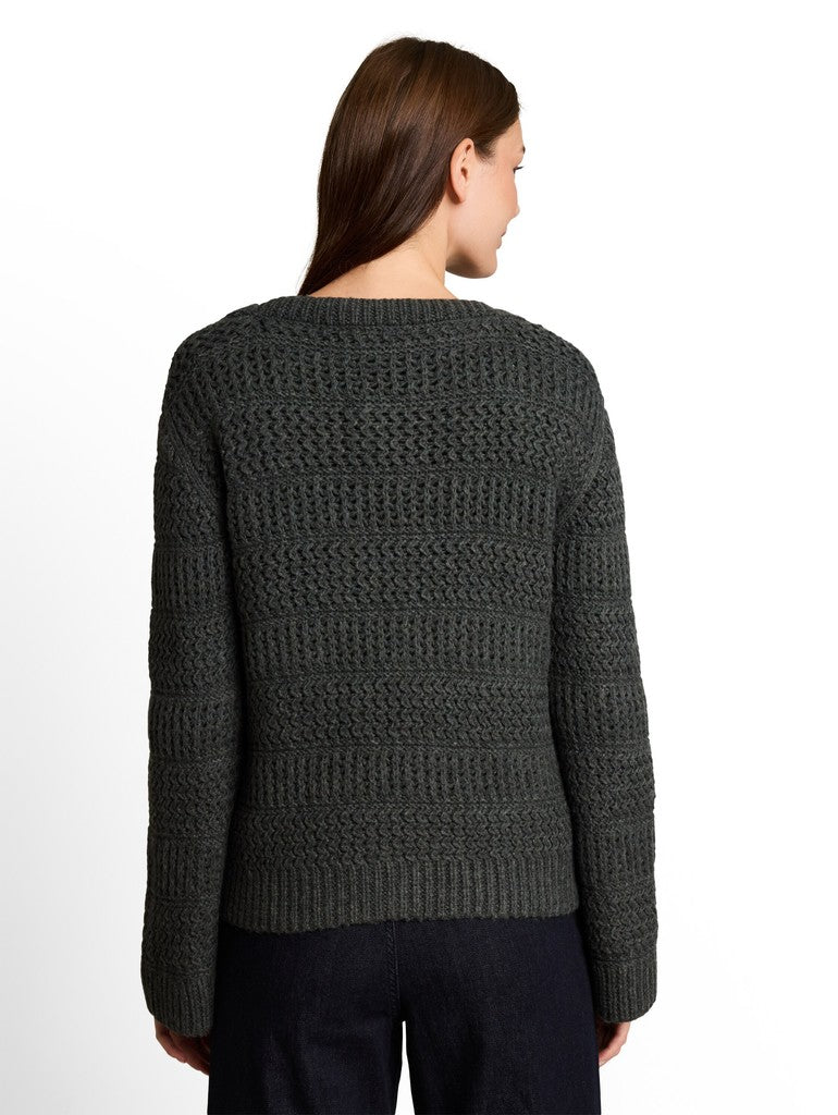 1053397 TOM TAILOR wmn - Strickpullover mit Wollanteil 40729 dark olive melange