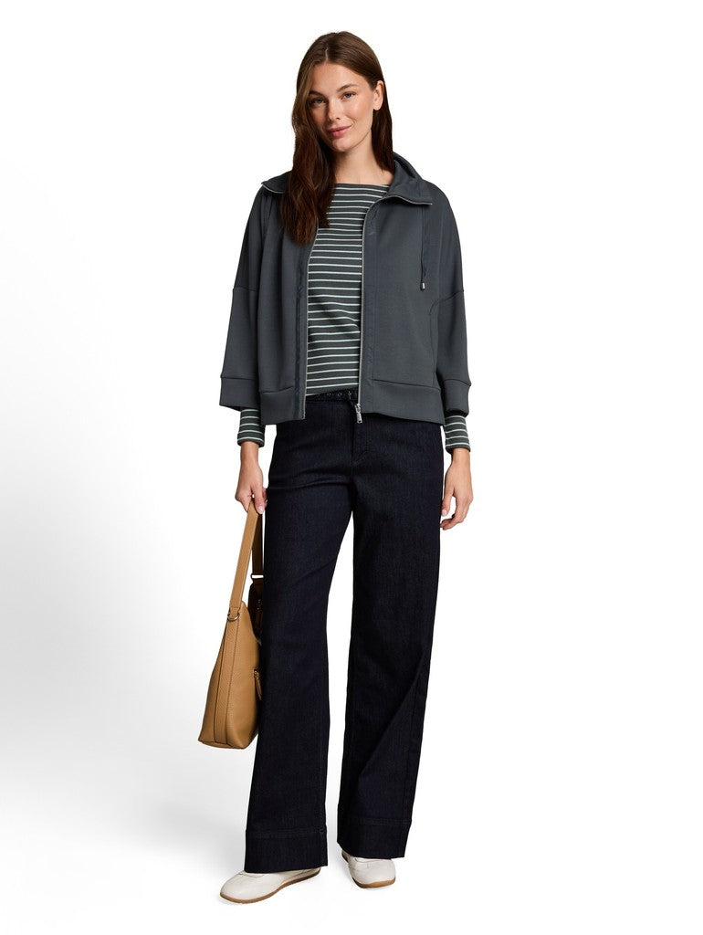 1047715 TOM TAILOR wmn - Scuba Sweatjacke 14406 deep dark olive
