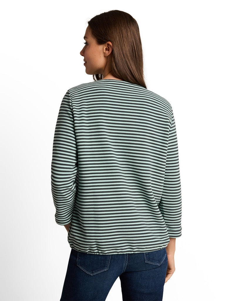 1045536 TOM TAILOR wmn - Shirt 40823 darkest olive green stripe
