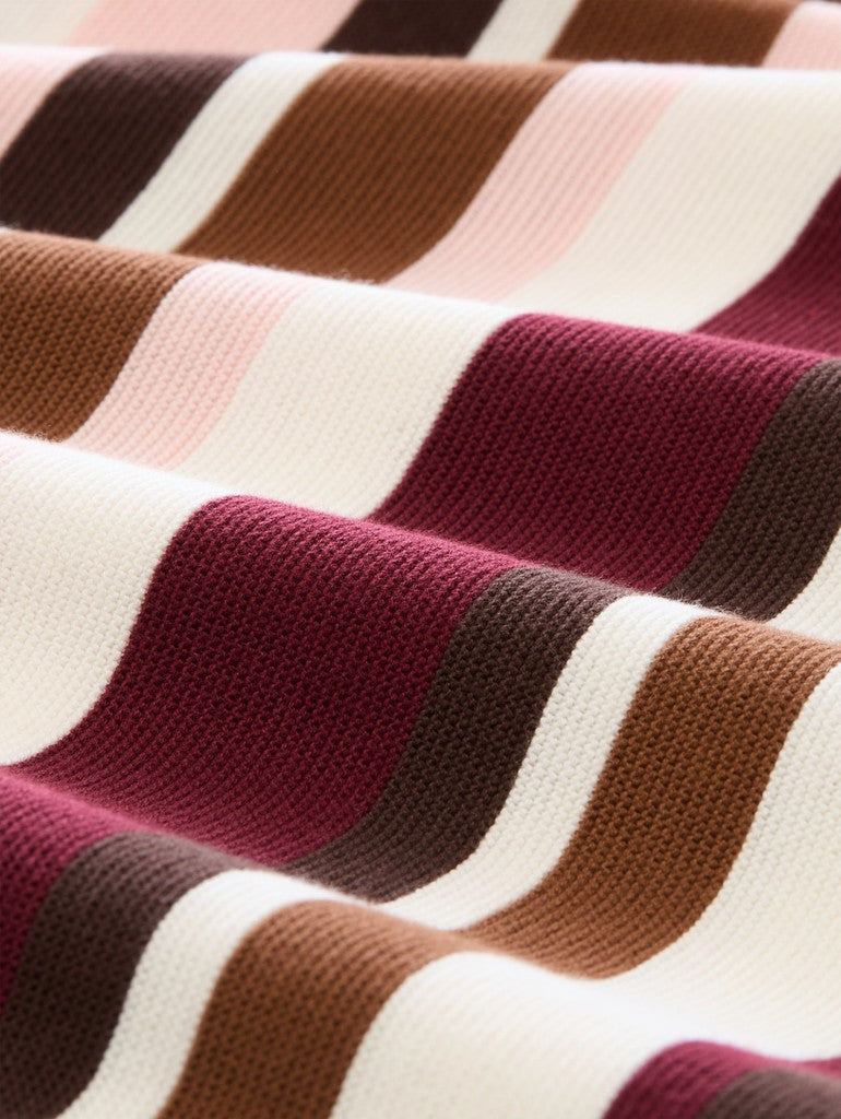1052023 TOM TAILOR wmn - Strickpullover aus Baumwolle 41158 camel brown red stripe