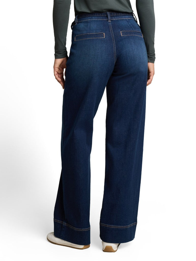 1052204 LUNA - TOM TAILOR wmn - WideLeg Jeans 10114 Clean Dark Stone Blue Denim