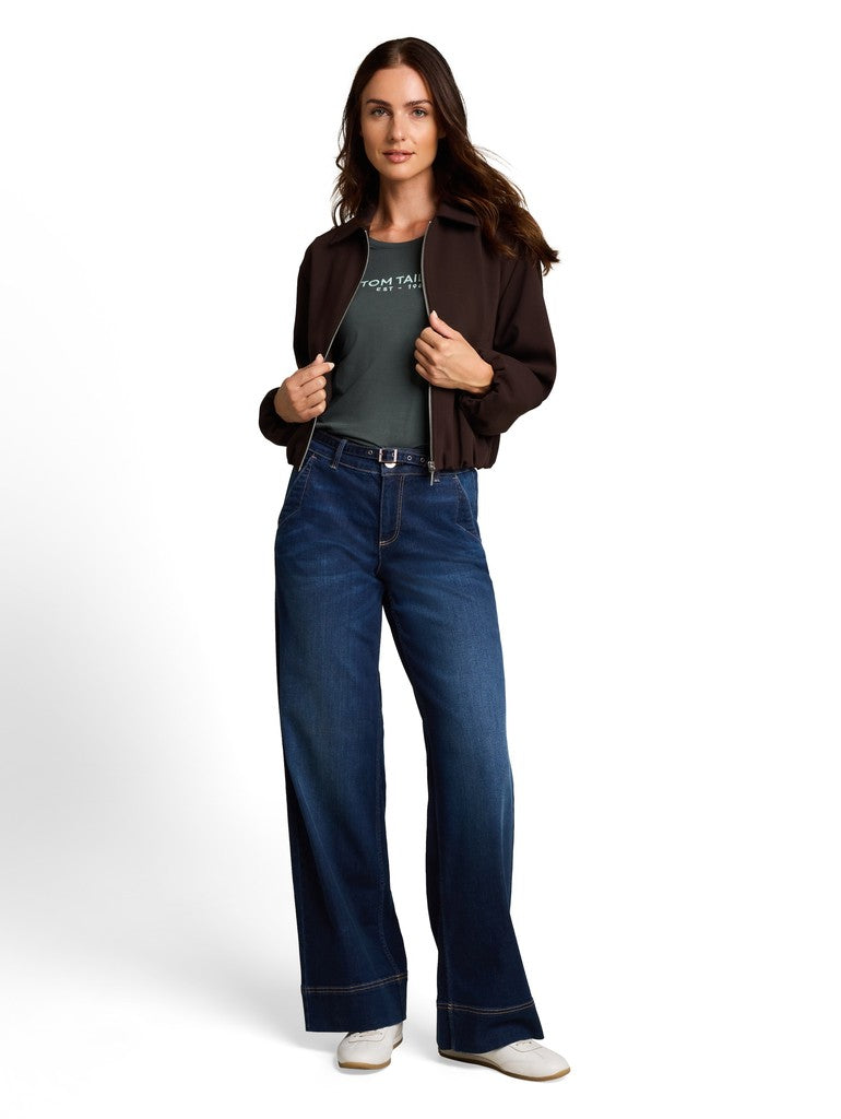 1052204 LUNA - TOM TAILOR wmn - WideLeg Jeans 10114 Clean Dark Stone Blue Denim