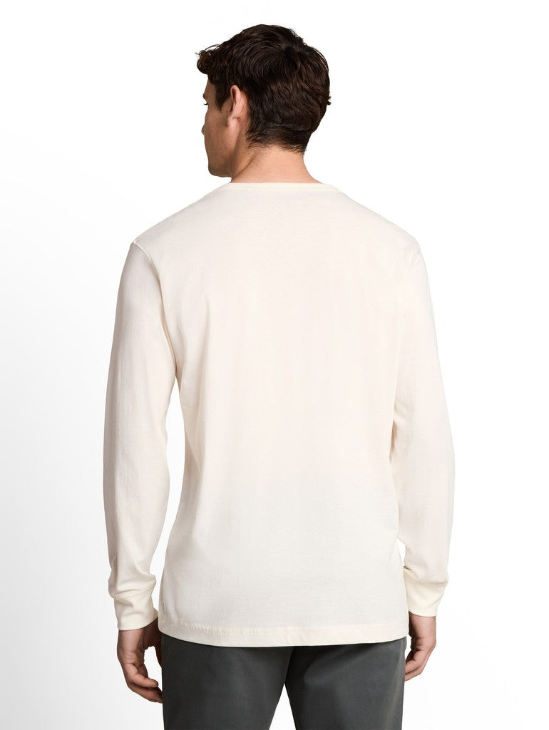 1052637 TOM TAILOR men - Basic Langarmshirt aus Baumwolle 10348 gardenia white