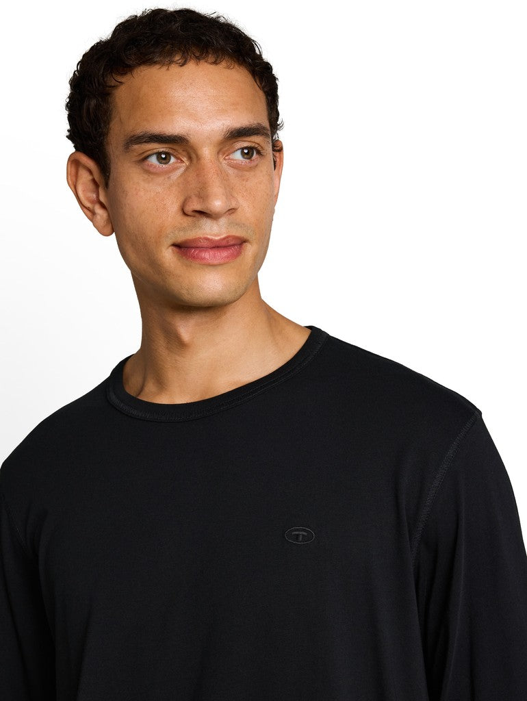 1052637 TOM TAILOR men - Basic Langarmshirt aus Baumwolle 29999 black
