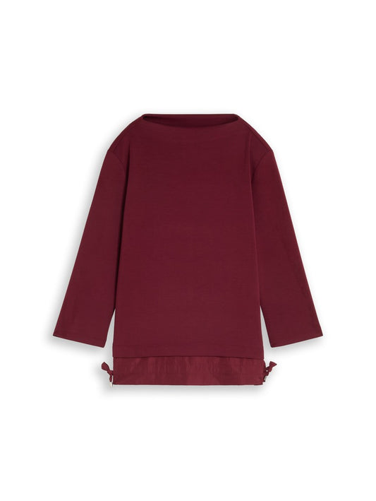 1052880 TOM TAILOR wmn - Scuba Langarmshirt 10342 preppy plum