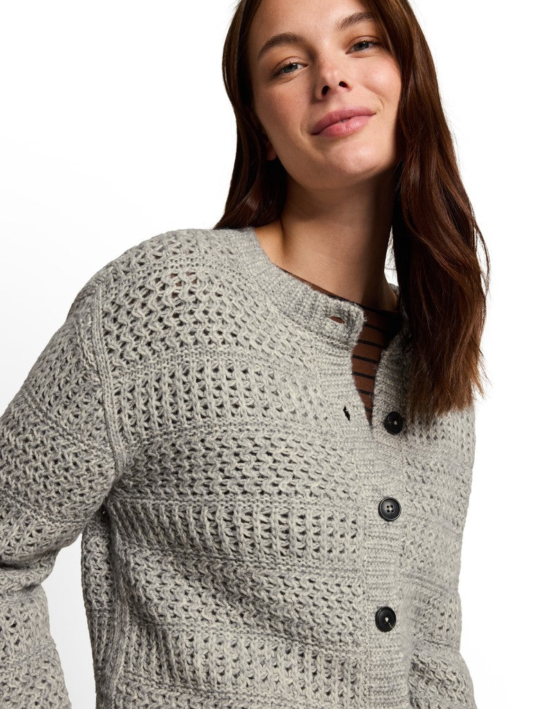 1053398 TOM TAILOR wmn - Cardigan mit Wollanteil 40730 soft grey melange