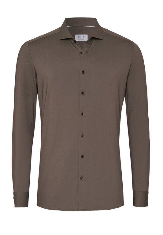 4030-21750 PURE- Functional Shirt 246 uni dunkelbraun