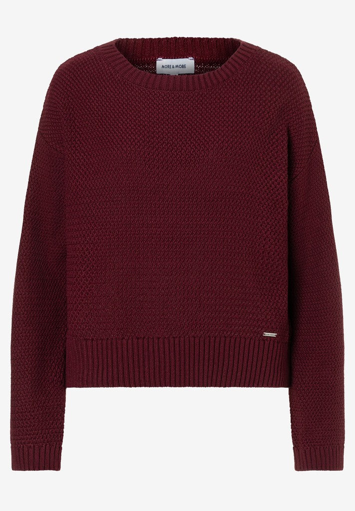 61921483 MORE&MORE - Pullover with Boat Neck 0561 pomegranate red