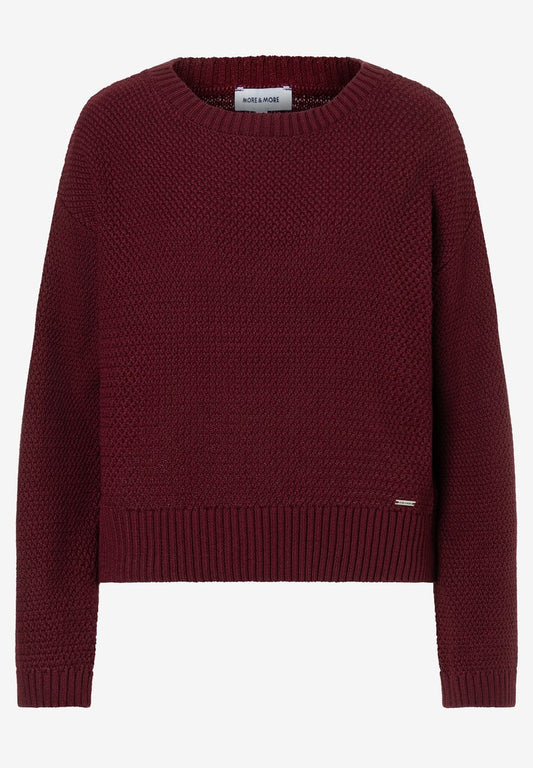 61921483 MORE&MORE - Pullover with Boat Neck 0561 pomegranate red