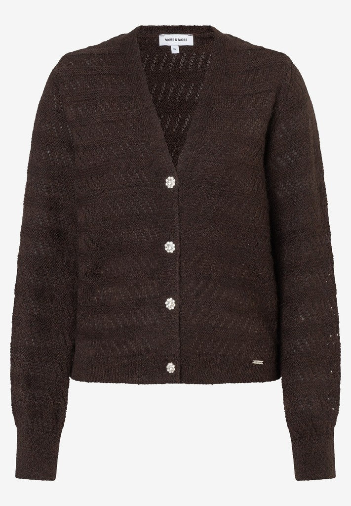 61921482 MORE&MORE - Ajour Cardigan 0279 espresso brown