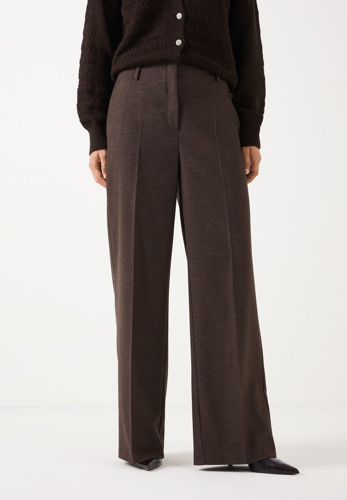 61924490 MORE&MORE - Soft Melange Wide Leg Pants 2279 dark espresso melange