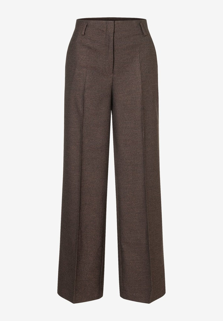 61924490 MORE&MORE - Soft Melange Wide Leg Pants 2279 dark espresso melange