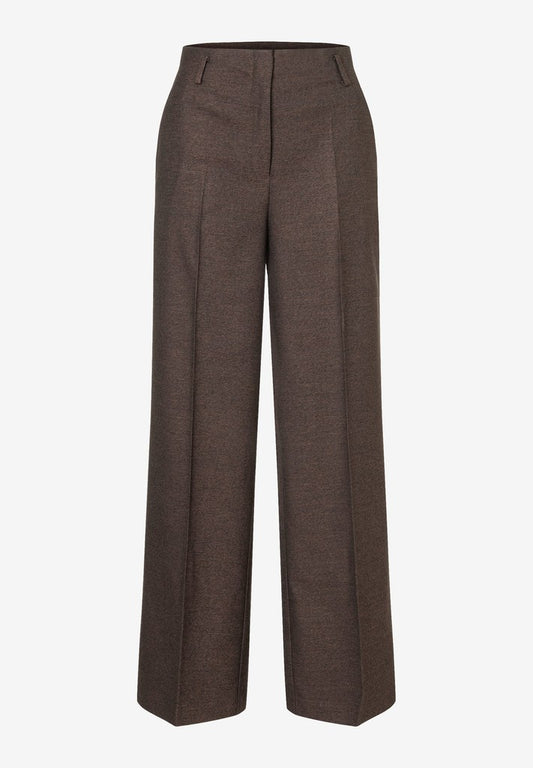 61924490 MORE&MORE - Soft Melange Wide Leg Pants 2279 dark espresso melange