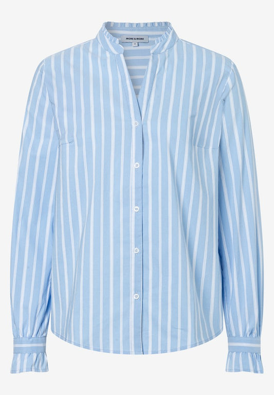 61922498 MORE&MORE - Stripe Blouse 2353 blue white