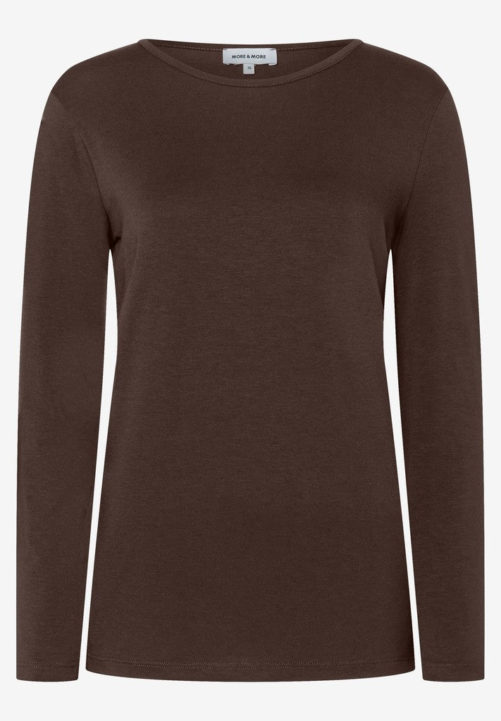61920577 MORE&MORE - Longsleeve with Round Neck 0279 espresso brown