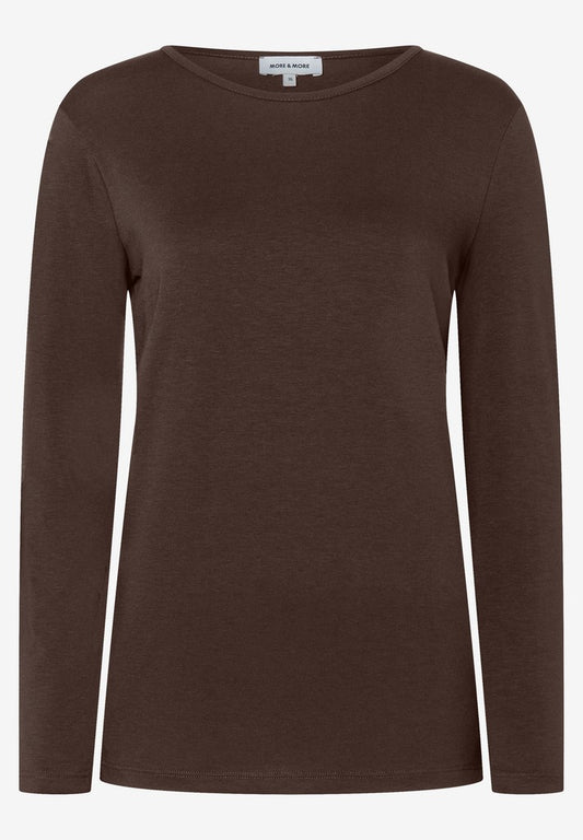 61920577 MORE&MORE - Longsleeve with Round Neck 0279 espresso brown