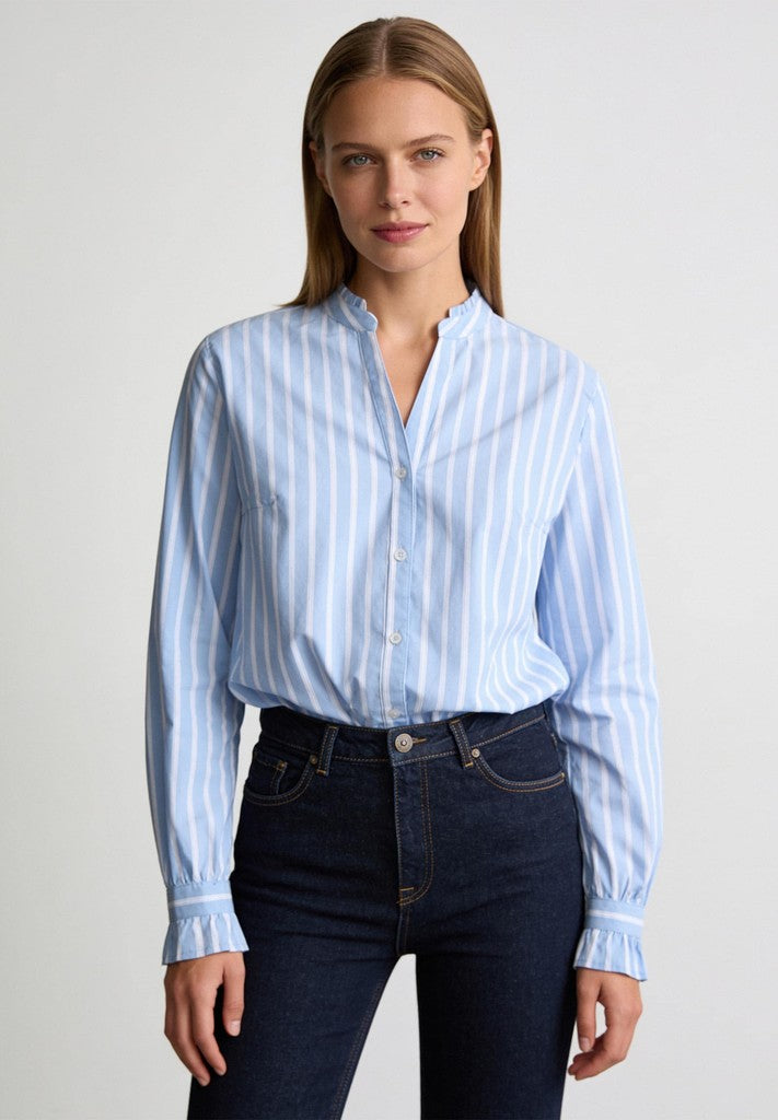 61922498 MORE&MORE - Stripe Blouse 2353 blue white