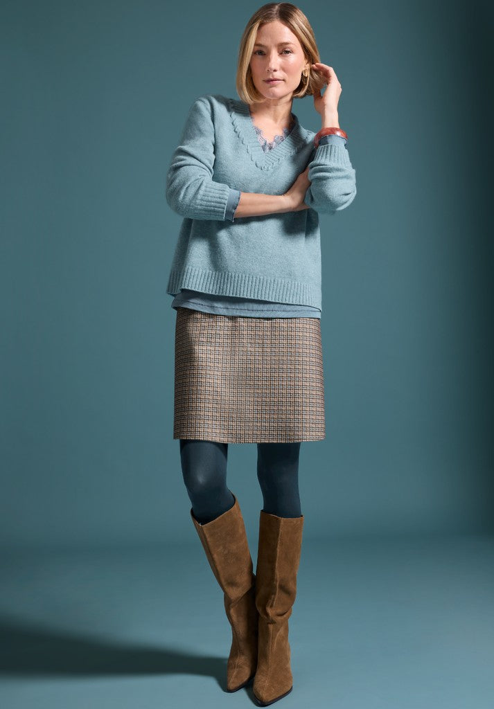 88016 VENUS - BIANCA Pullover 444 stone blue melange