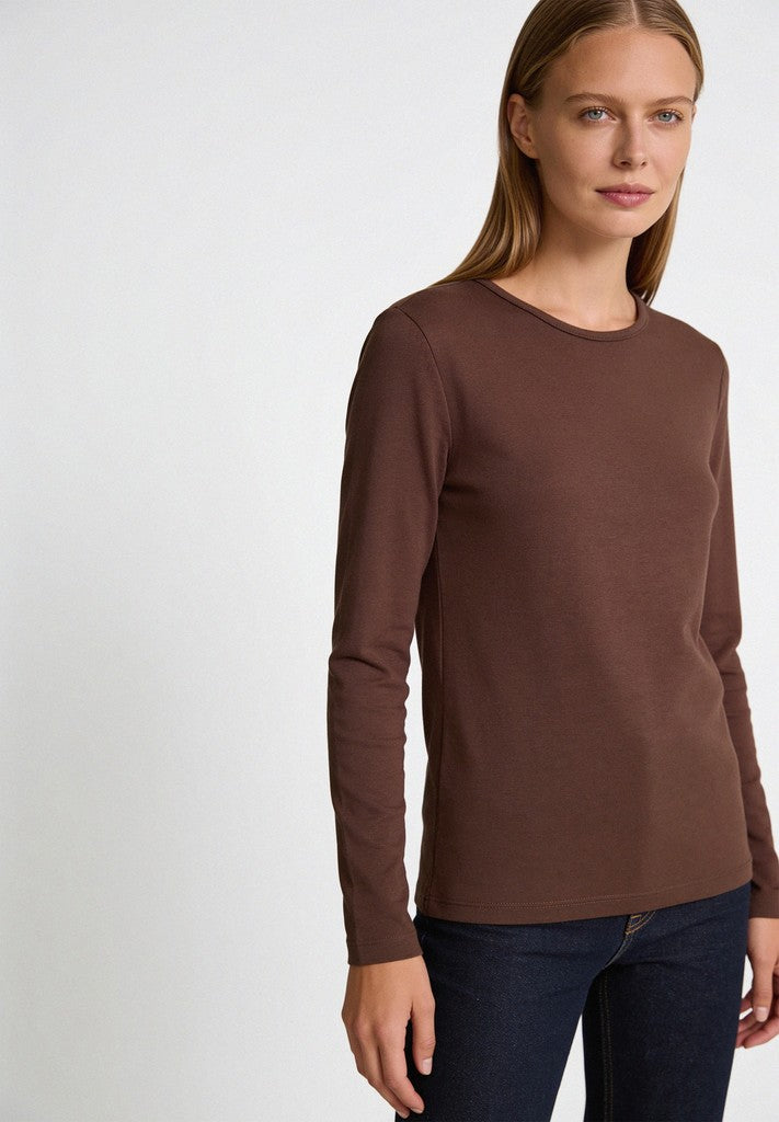 61920577 MORE&MORE - Longsleeve with Round Neck 0279 espresso brown