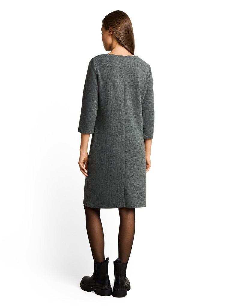 1053000 TOM TAILOR wmn - Cosy Kleid in Melange-Optik 40729 dark olive melange