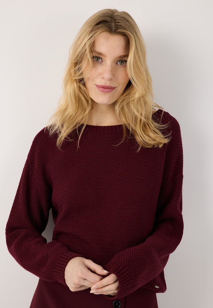 61921483 MORE&MORE - Pullover with Boat Neck 0561 pomegranate red