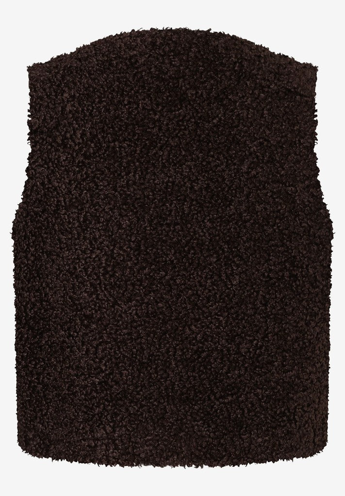 61096011 MORE&MORE - Teddy Fur Vest 0279 espresso brown