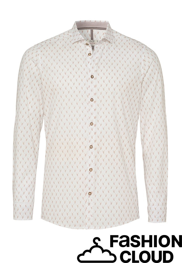 E42600-21196 HATICO - PURE Hemd slim fit 273 beige