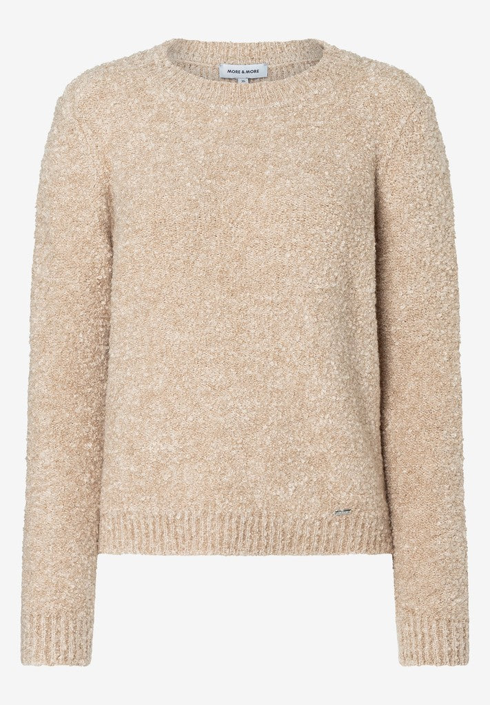 61931461 MORE&MORE Bouclé Pullover 0218 almond melange