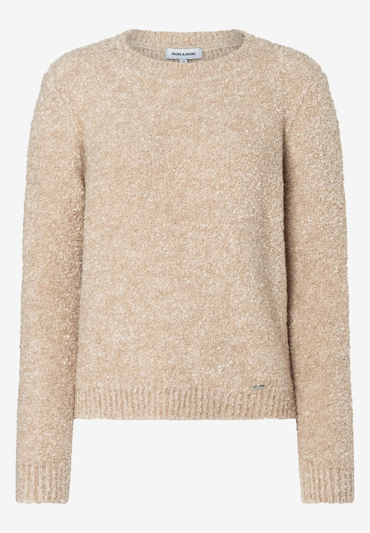 61931461 MORE&MORE Bouclé Pullover 0218 almond melange