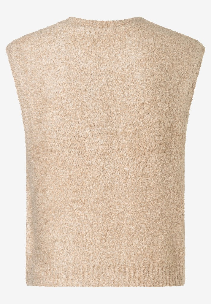 61931488 MORE&MORE - Bouclé Melange Pullunder 0218 almond melange