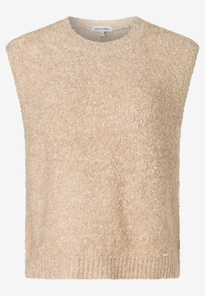 61931488 MORE&MORE - Bouclé Melange Pullunder 0218 almond melange