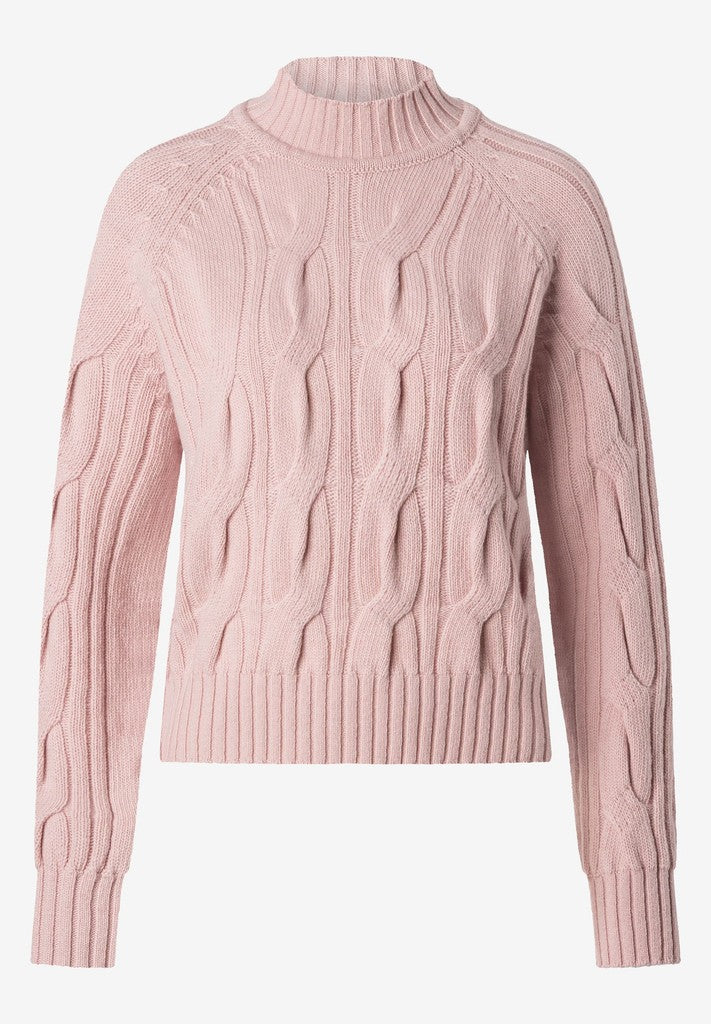 61091017 MORE&MORE - Cable Knit Pullover Turtle Neck 0858 mellow rose